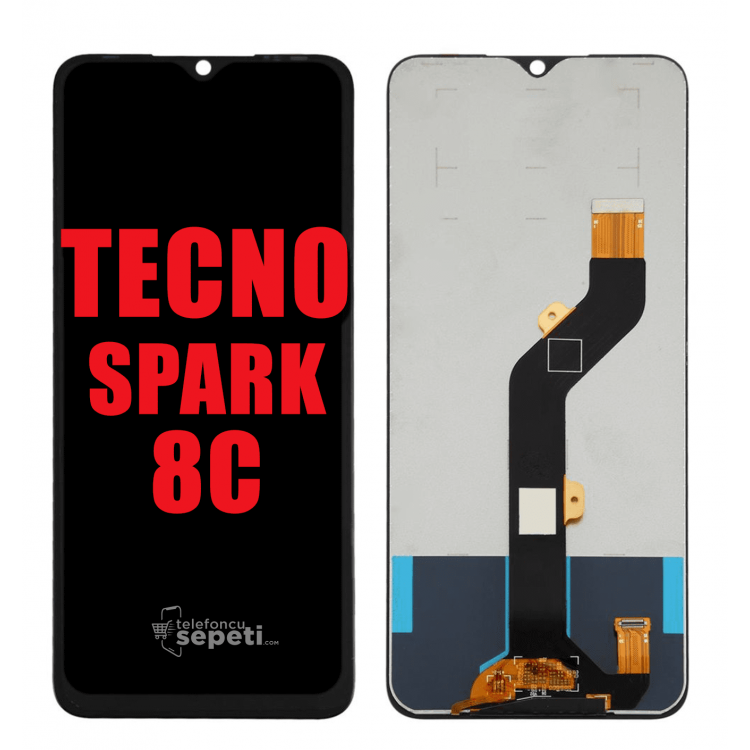 Tecno Spark 8c Ekran Dokunmatik Siyah Çıtasız Orjinal