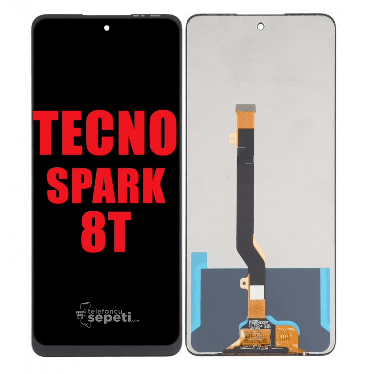 Tecno Spark 8T Ekran Dokunmatik Siyah Çıtasız Orjinal