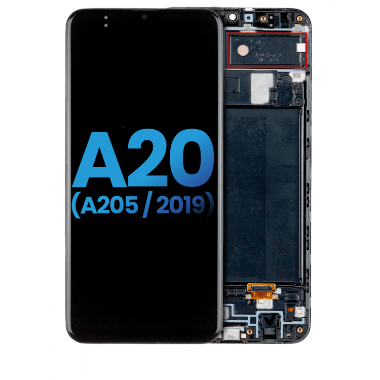 Samsung Galaxy A20 A205 Ekran Dokunmatik Siyah Çıtalı A Kalite