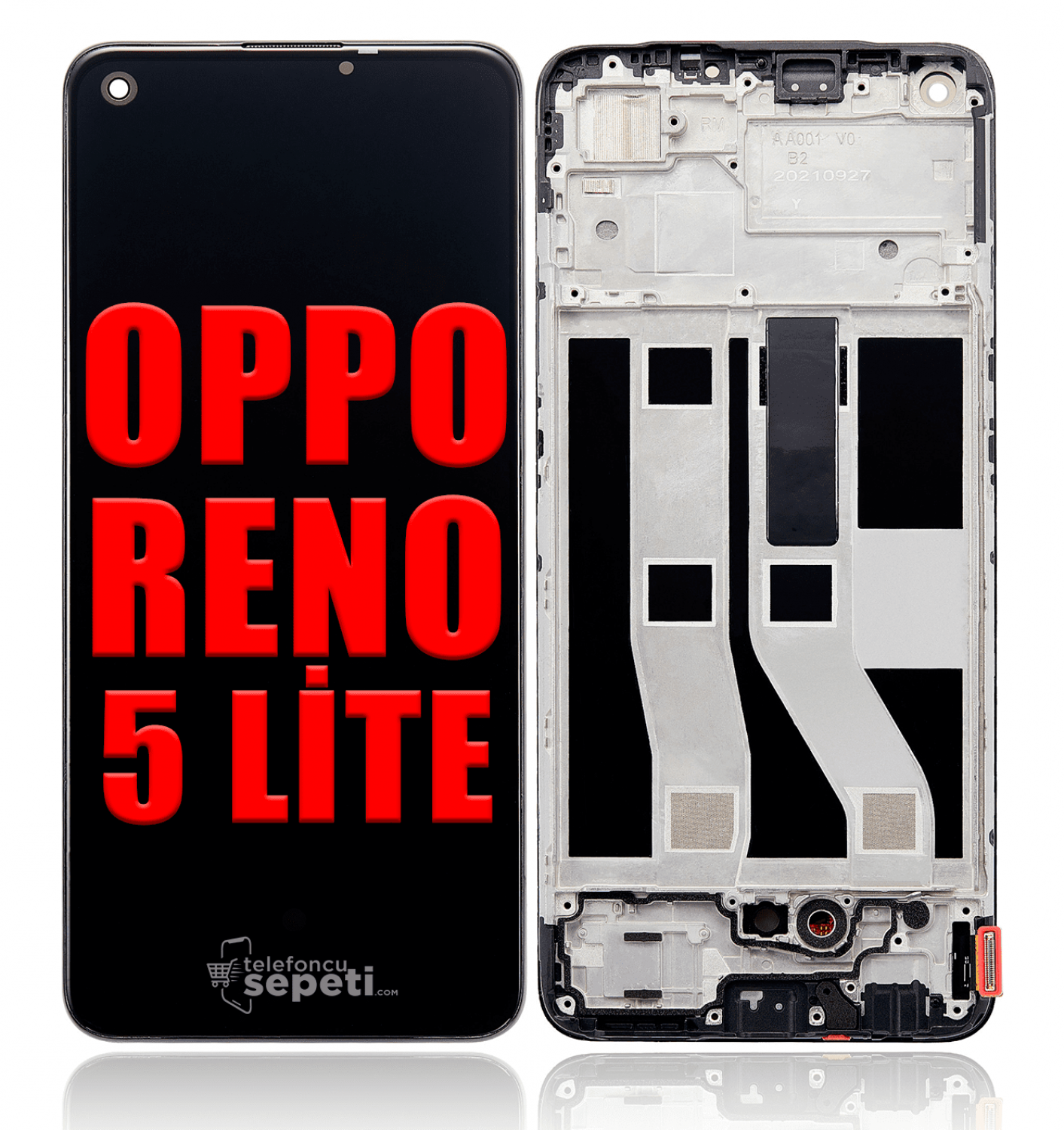 Oppo Reno 5 Lite Ekran Dokunmatik Siyah Çıtalı Orjinal