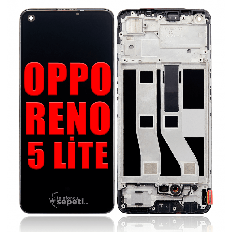 Oppo Reno 5 Lite Ekran Dokunmatik Siyah Çıtalı Orjinal