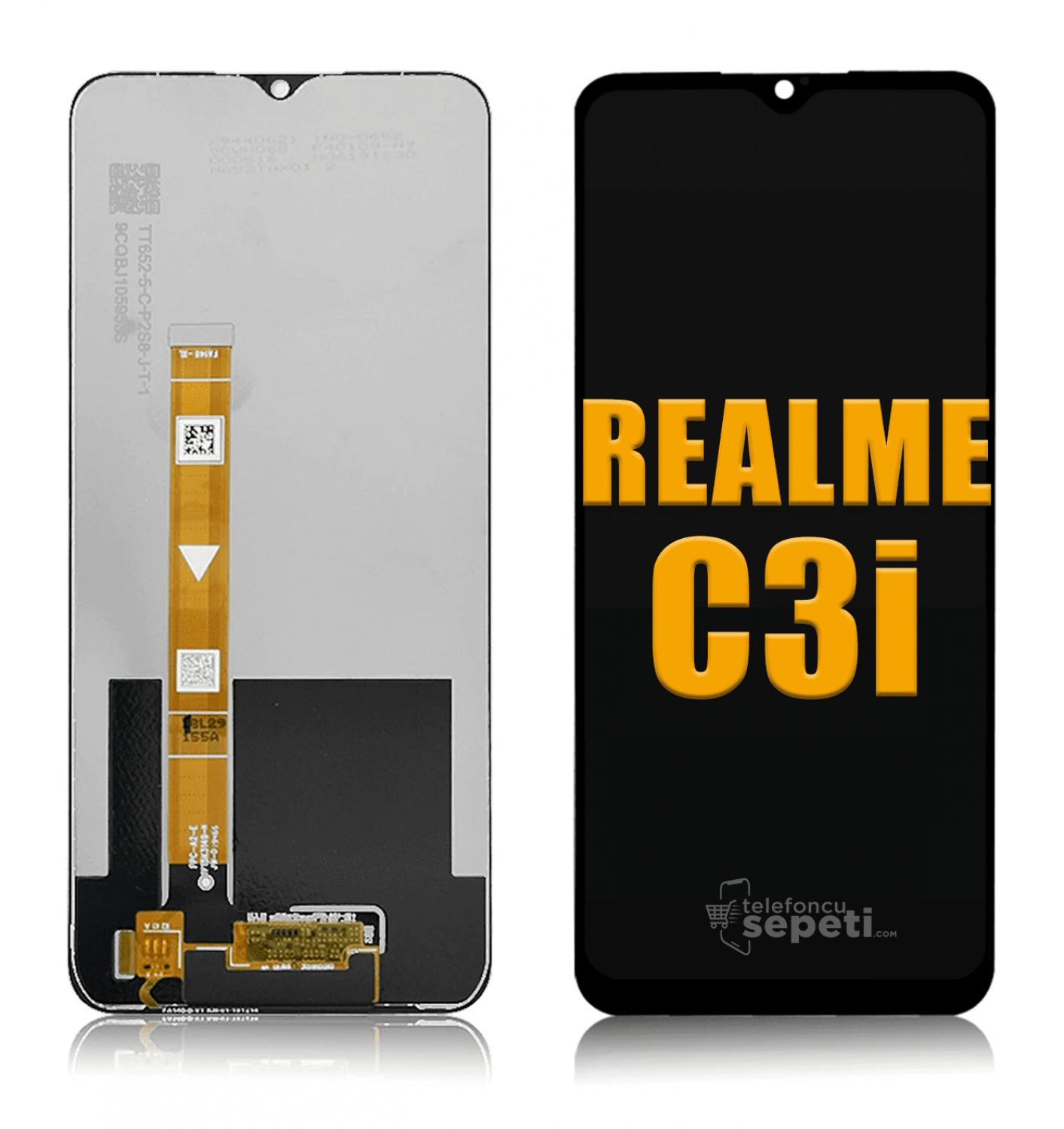 Realme C3i Ekran Dokunmatik Siyah Çıtasız A Plus Kalite