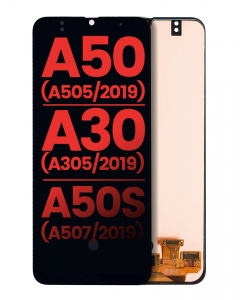 Samsung Galaxy A50s A507 Ekran Dokunmatik Siyah Çıtasız Oled
