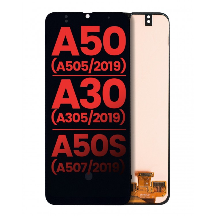 Samsung Galaxy A50s A507 Ekran Dokunmatik Siyah Çıtasız %100 Oled