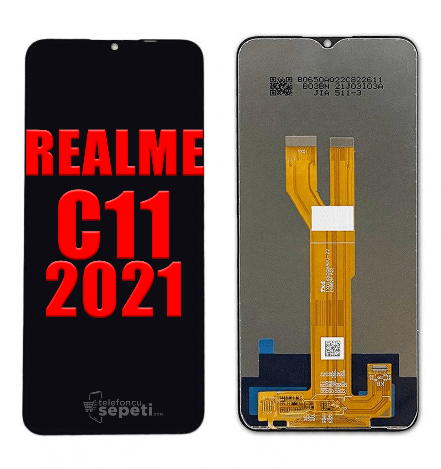 Realme C11 2021 Ekran Dokunmatik Siyah Çıtasız Orjinal Realme C11 2021 Ekran Dokunmatik Siyah Çıtasız Orjinal