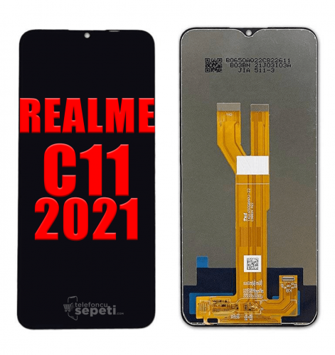 Realme C11 2021 Ekran Dokunmatik Siyah Çıtasız %100 Orijinal 