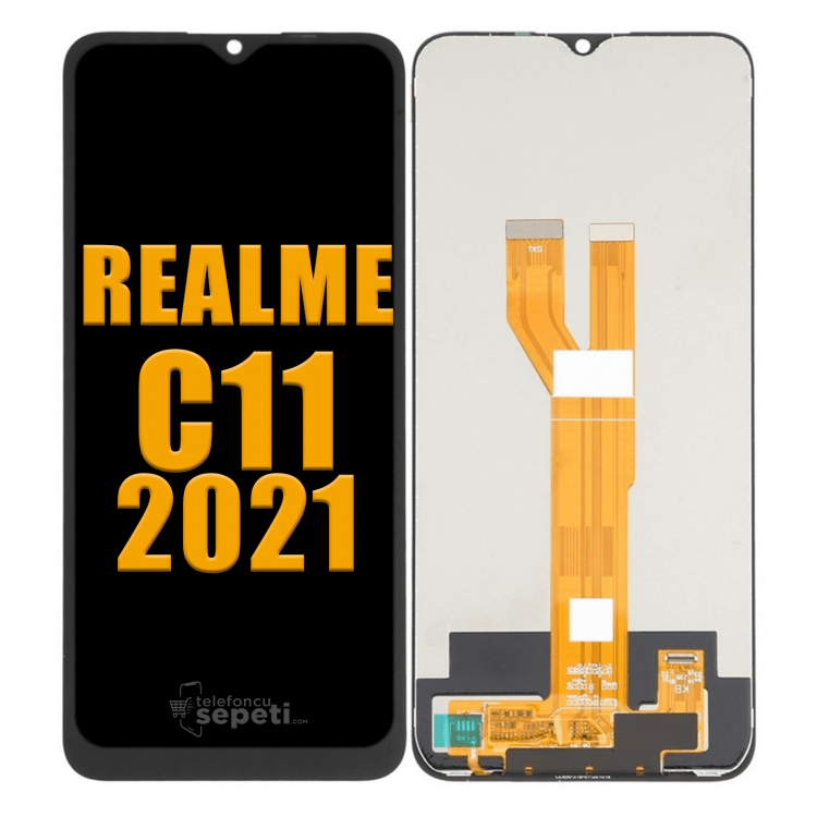 Realme C11 2021 Ekran Dokunmatik Siyah Çıtasız Orjinal