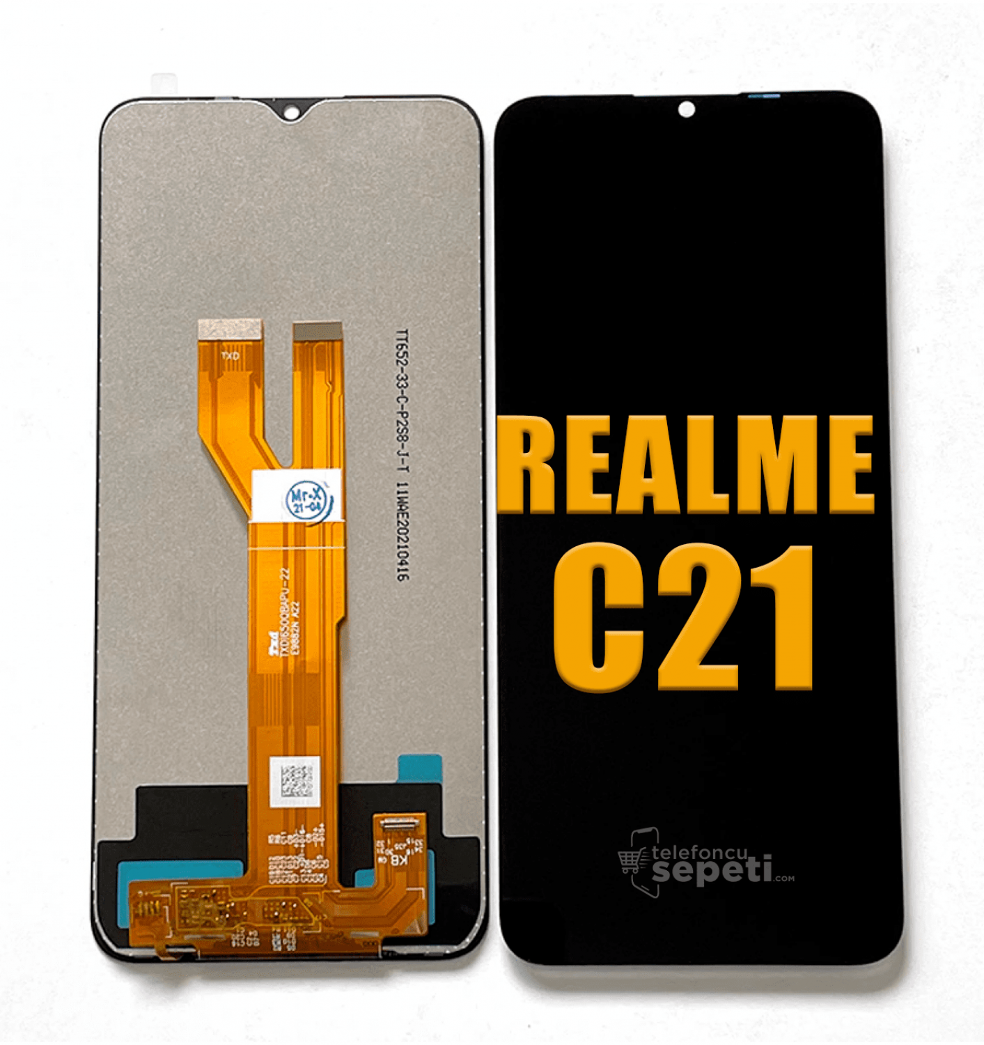 Realme C21 Ekran Dokunmatik Siyah Çıtasız %100 Birebir Ürün Rmx3201