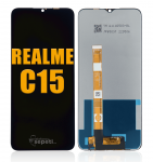 Realme C15 Ekran Dokunmatik Siyah Çıtasız A Plus Kalite