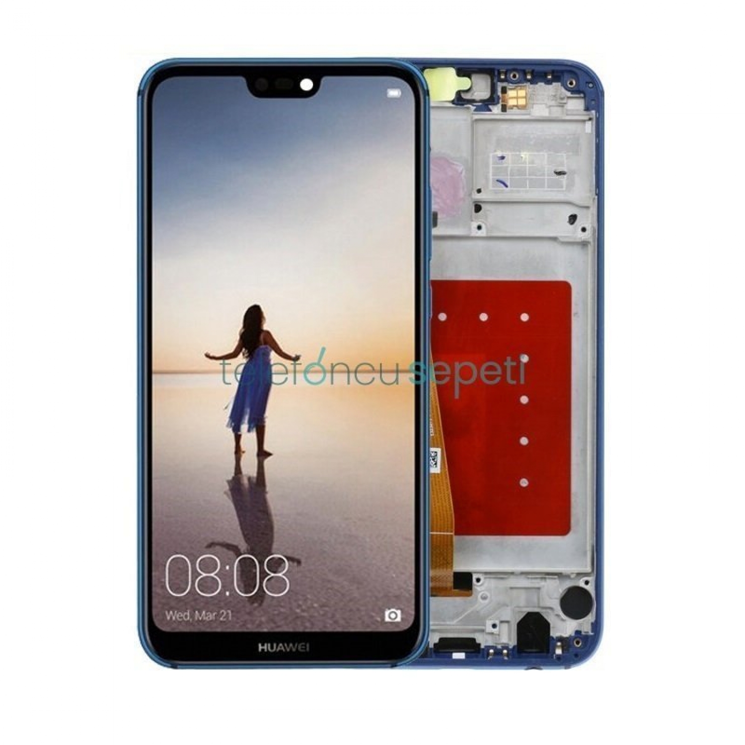 Huawei P20 lite Ekran Dokunmatik Mavi Çıtalı Orjinal