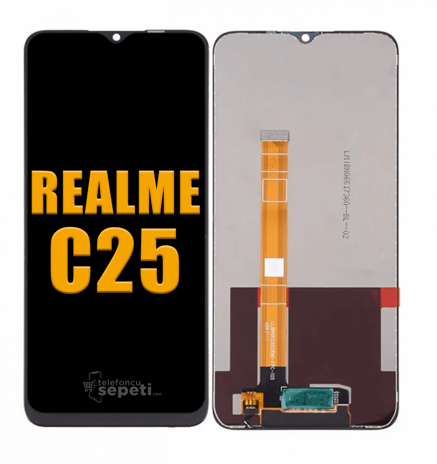 Realme C25 Ekran Dokunmatik Siyah Çıtasız %100 Orijinal