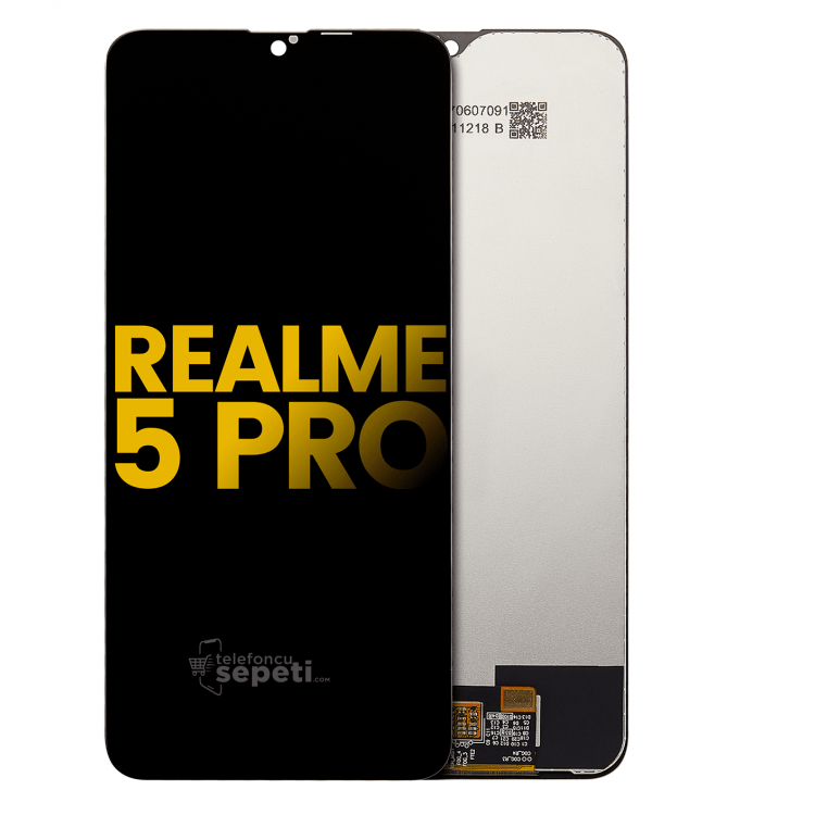 Realme 5 Pro Ekran Dokunmatik Siyah Çıtasız Orjinal