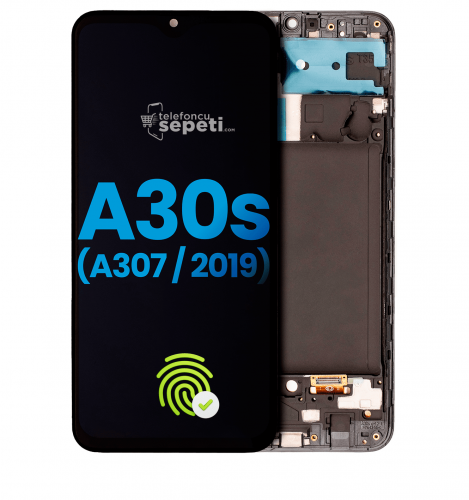 Samsung Galaxy A30s A307 Ekran Dokunmatik Siyah Çıtalı %100 Oled