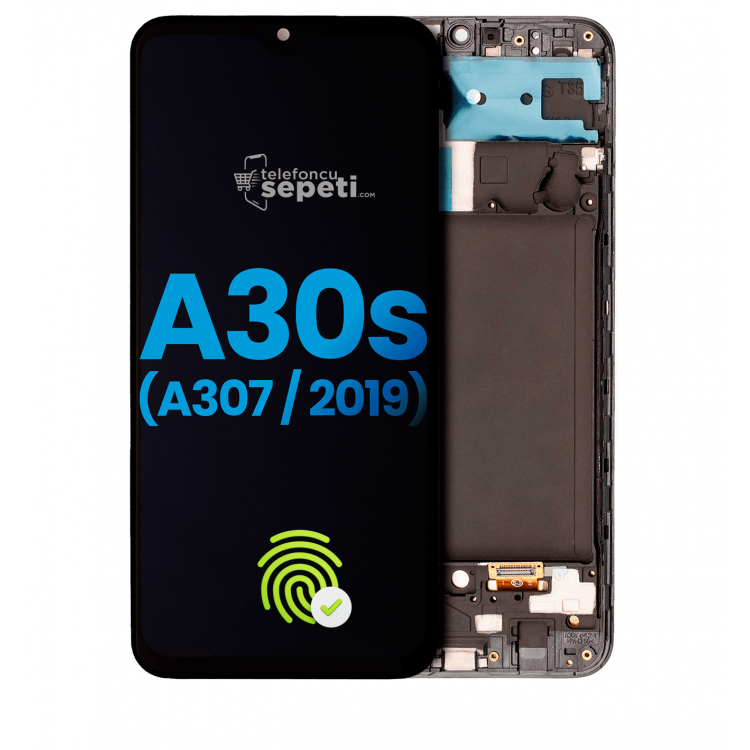 Samsung Galaxy A30s A307 Ekran Dokunmatik Siyah Çıtalı %100 Oled