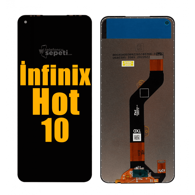İnfinix Hot 10 Ekran Dokunmatik Siyah Çıtasız A Plus Kalite