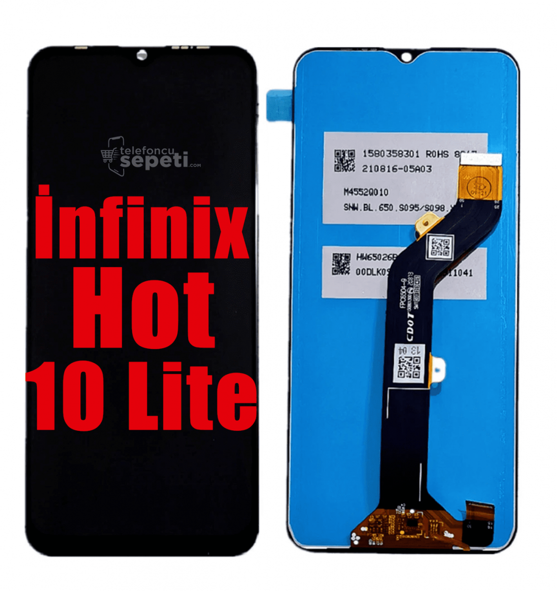 İnfinix Hot 10 Lite Ekran Dokunmatik Siyah Çıtasız Servis