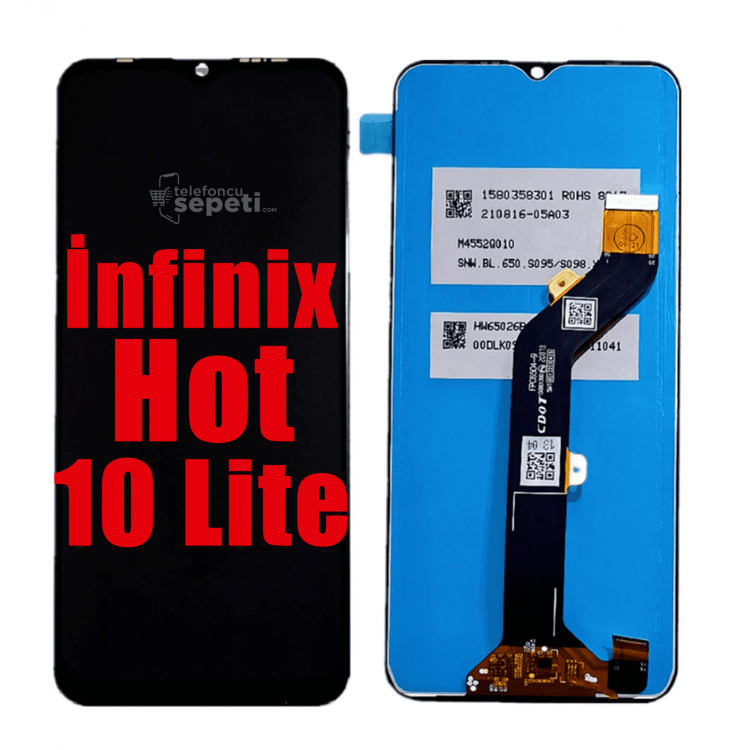 İnfinix Hot 10 Lite Ekran Dokunmatik Siyah Çıtasız Servis