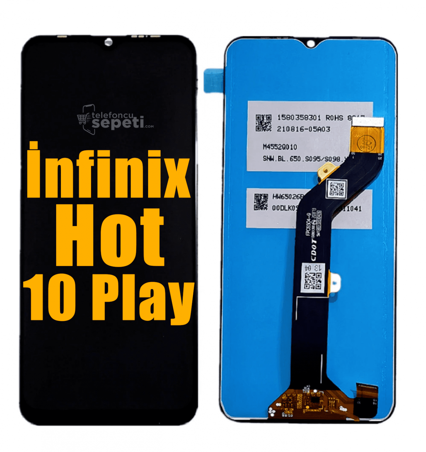 İnfinix Hot 10 Play Ekran Dokunmatik Siyah Çıtasız A Plus Kalite