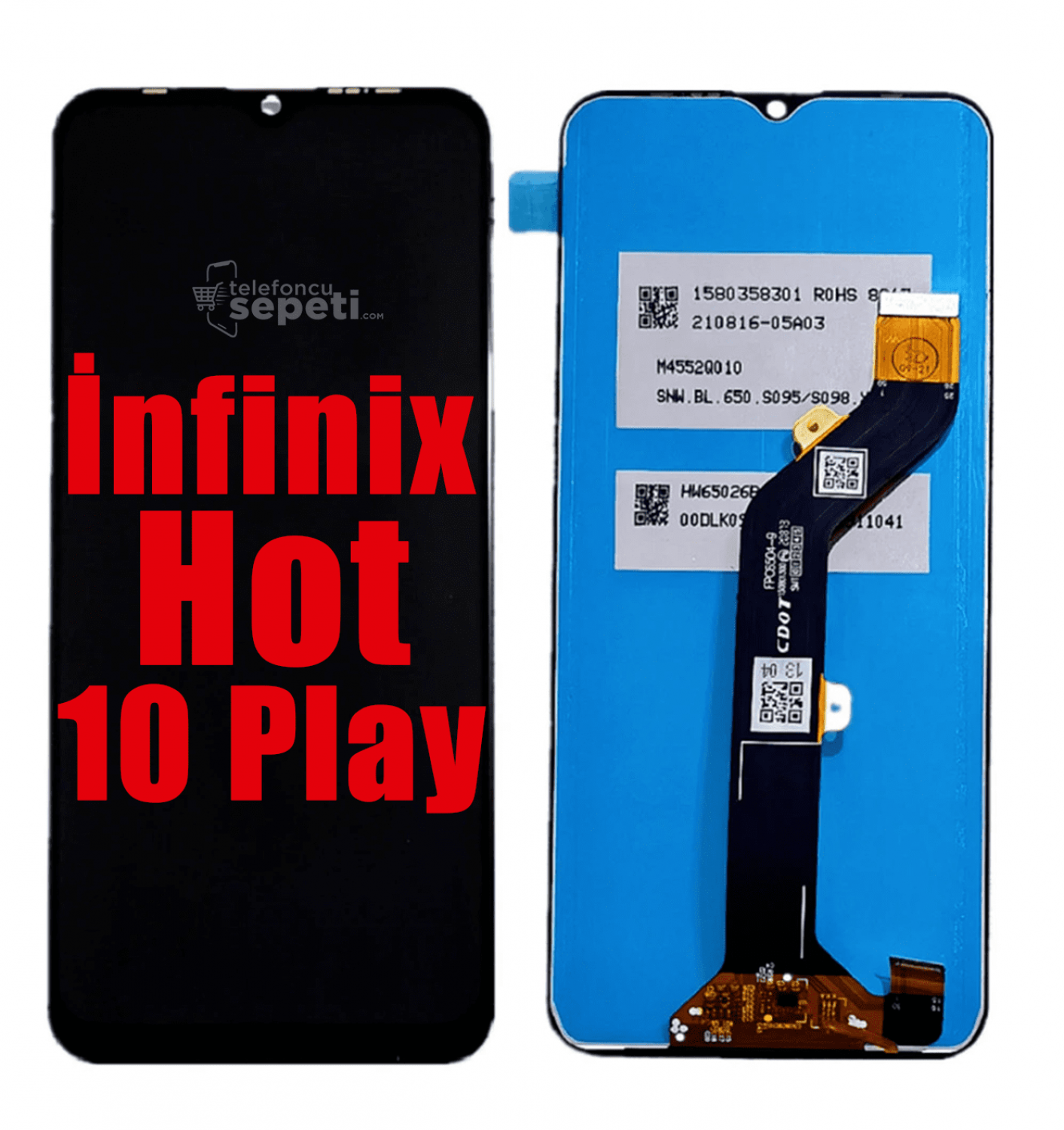 İnfinix Hot 10 Play Ekran Dokunmatik Siyah Çıtasız Orjinal