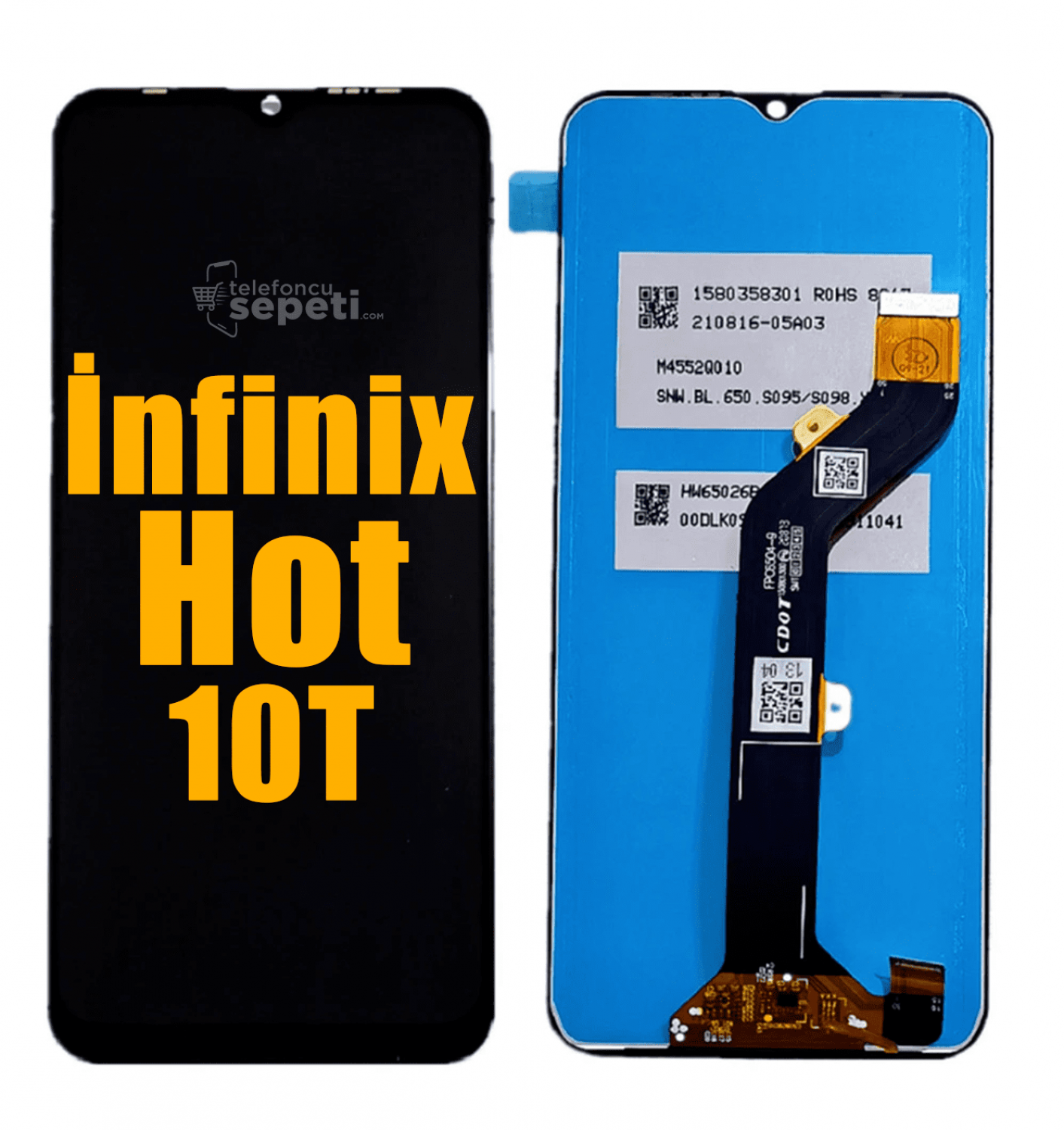 İnfinix Hot 10T Ekran Dokunmatik Siyah Çıtasız A Plus Kalite