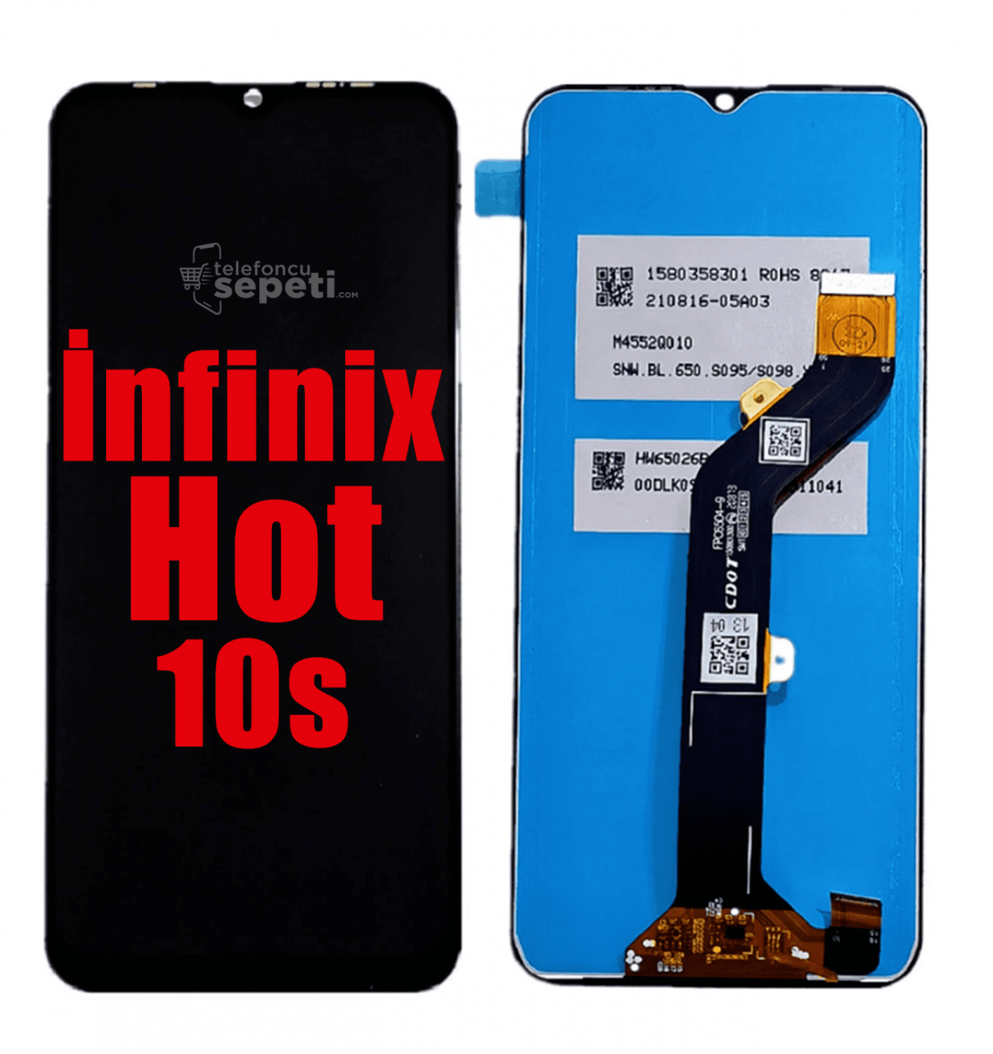 İnfinix Hot 10s Ekran Dokunmatik Siyah Çıtasız Orjinal