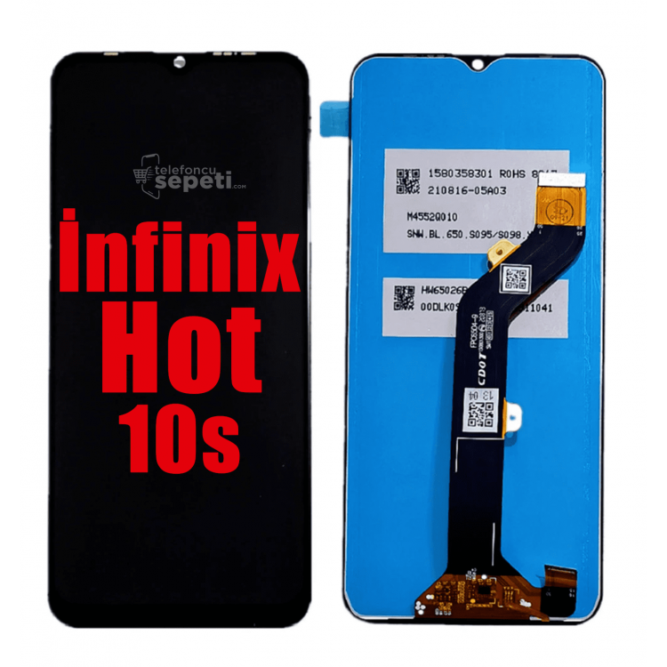 İnfinix Hot 10s Ekran Dokunmatik Siyah Çıtasız Orjinal