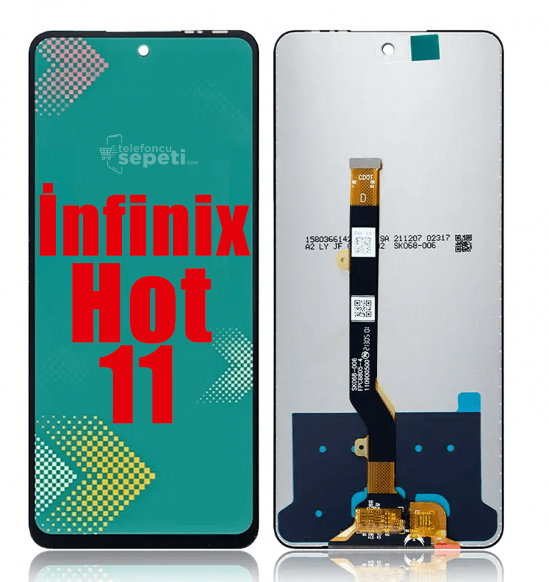 İnfinix Hot 11 Ekran Dokunmatik Siyah Çıtasız Orjinal