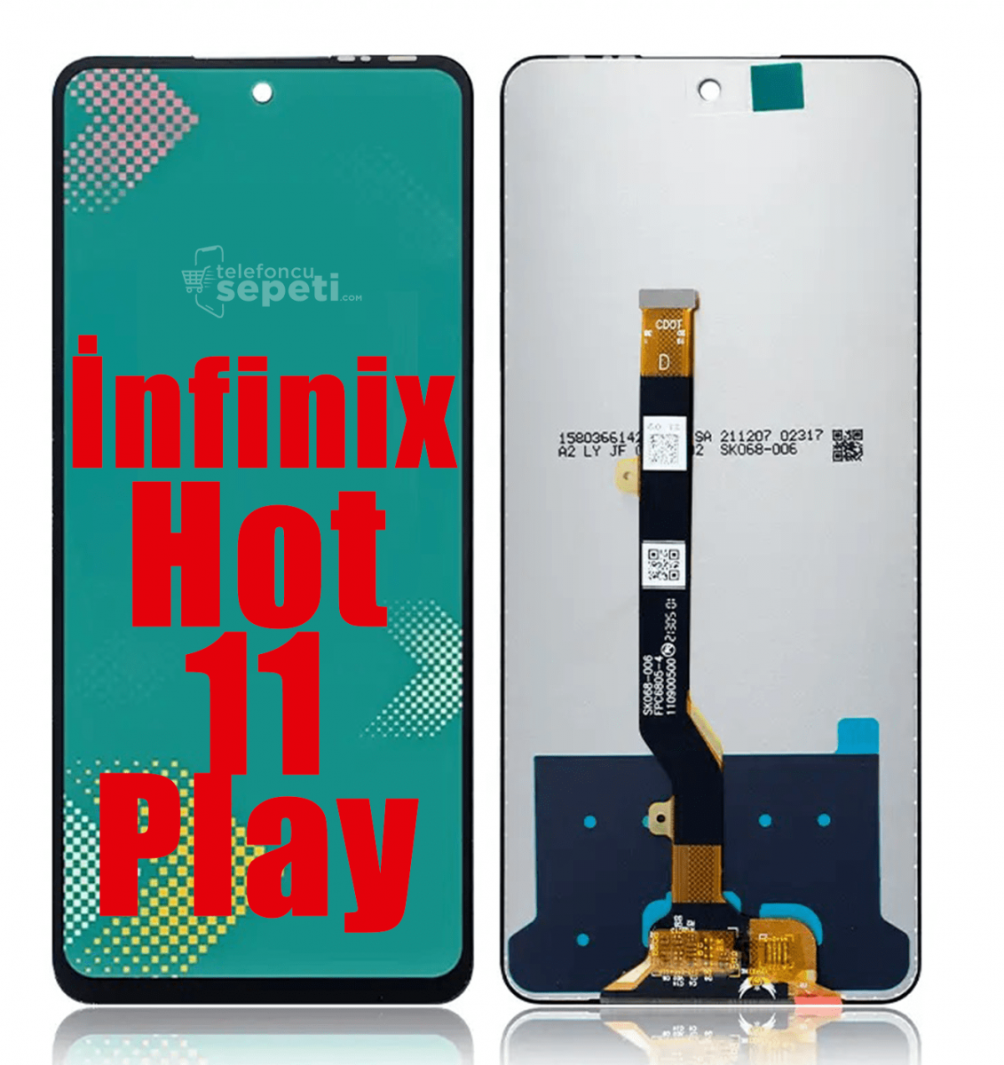 İnfinix Hot 11 Play Ekran Dokunmatik Siyah Çıtasız Orjinal