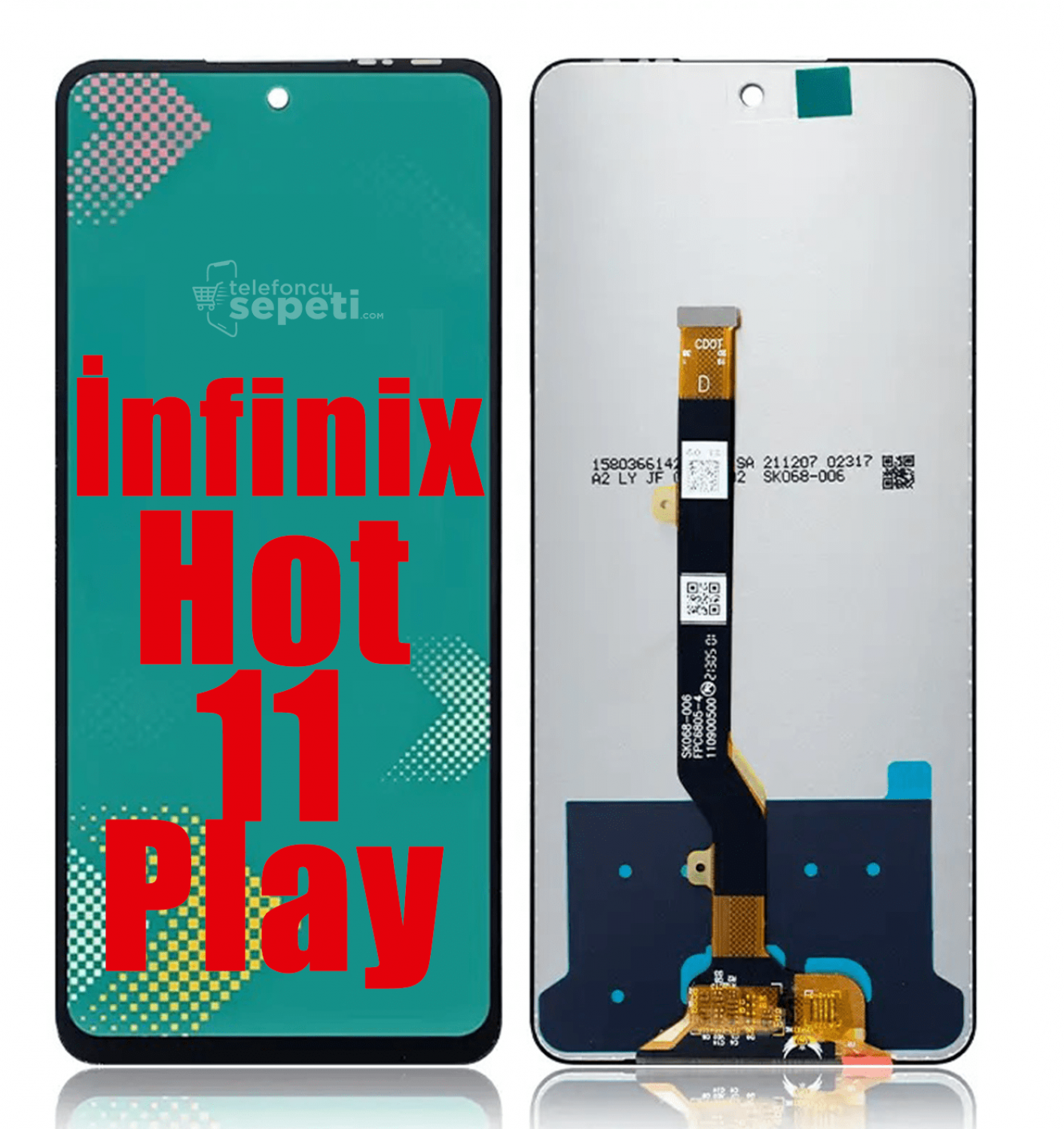 İnfinix Hot 11 Play Ekran Dokunmatik Siyah Çıtasız Orjinal