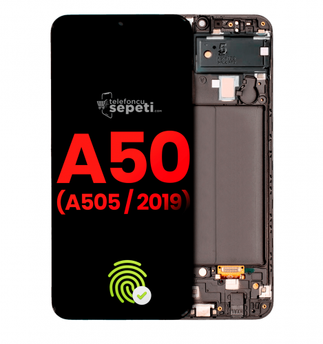 Samsung Galaxy A50 A505 Ekran Dokunmatik Siyah Çıtalı %100 Oled
