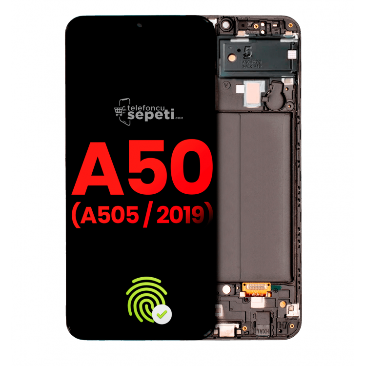 Samsung Galaxy A50 A505 Ekran Dokunmatik Siyah Çıtalı %100 Oled