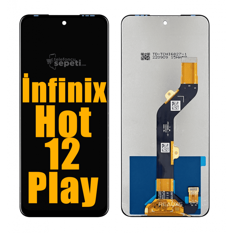 İnfinix Hot 12 Play Ekran Dokunmatik Siyah Çıtasız A Plus Kalite