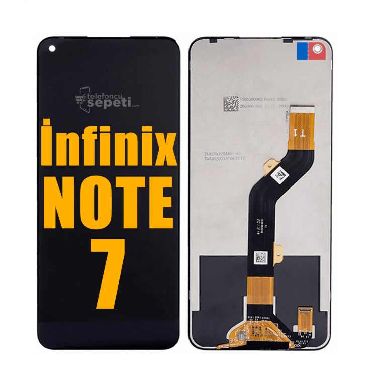 İnfinix Note 7 Ekran Dokunmatik Siyah Çıtasız A Plus Kalite