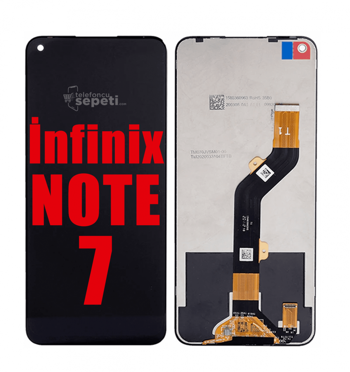 İnfinix Note 7 Ekran Dokunmatik Siyah Çıtasız Orjinal