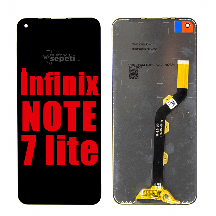 İnfinix Note 7 Lite Ekran Dokunmatik Siyah Çıtasız Orjinal