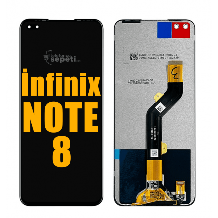 İnfinix Note 8 Ekran Dokunmatik Siyah Çıtasız A Plus Kalite
