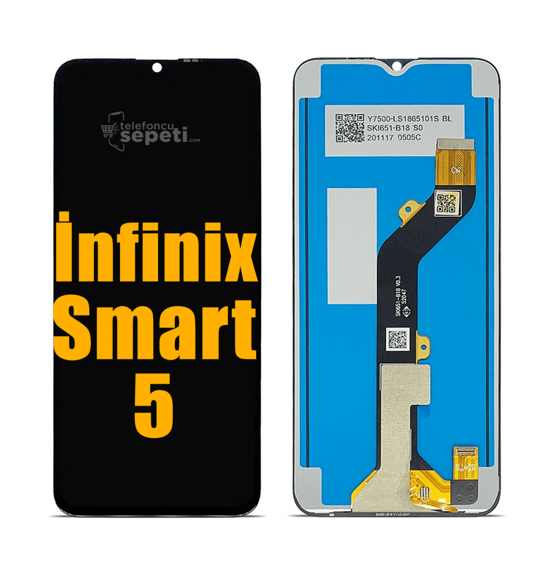 İnfinix Smart 5 Ekran Dokunmatik Siyah Çıtasız A Plus Kalite