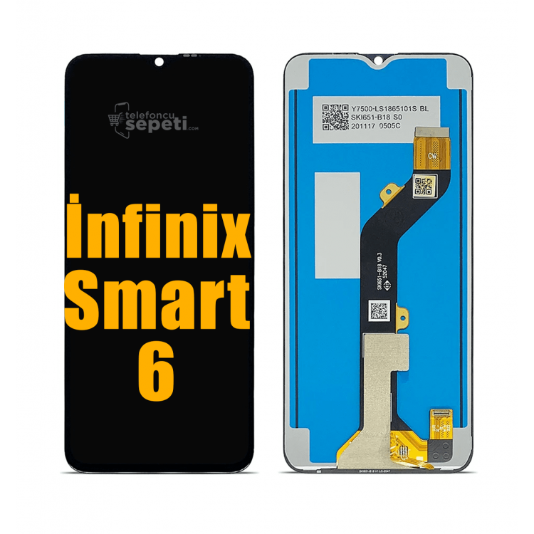 İnfinix Smart 6 Ekran Dokunmatik Siyah Çıtasız A Plus Kalite