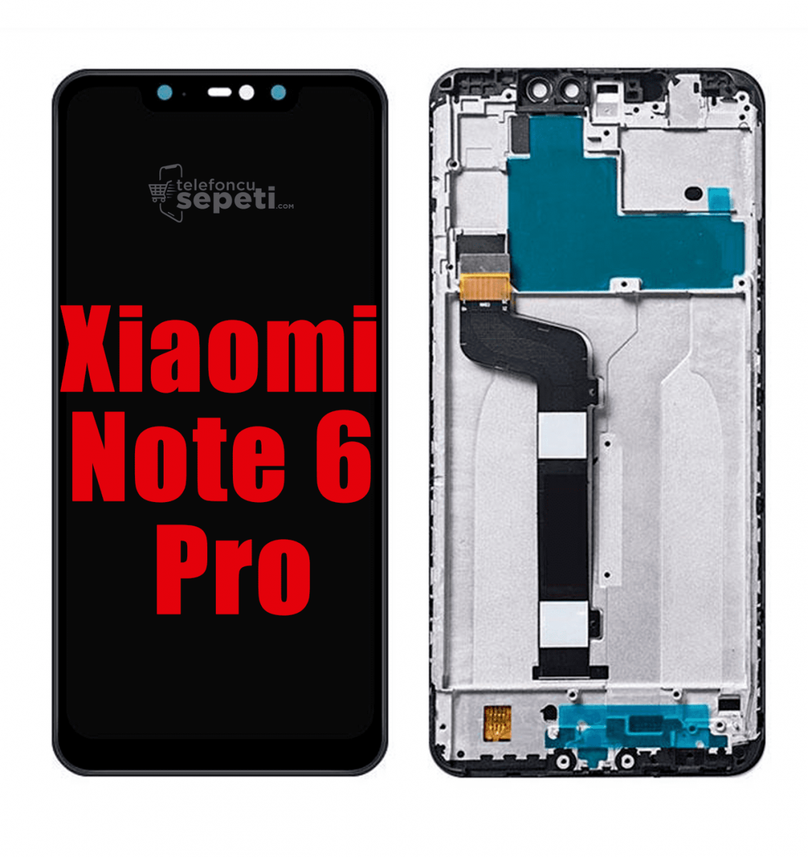 Xiaomi Redmi Note 6 Pro Ekran Dokunmatik Siyah Çıtalı Orjinal