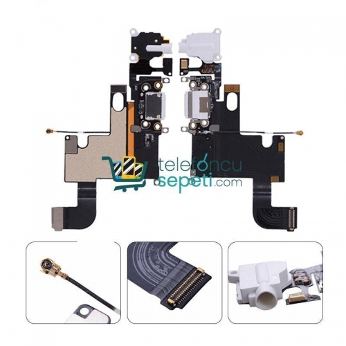 iPhone 6 Kulaklık Soketli Şarj Soketli Film Beyaz Orjinal Servis