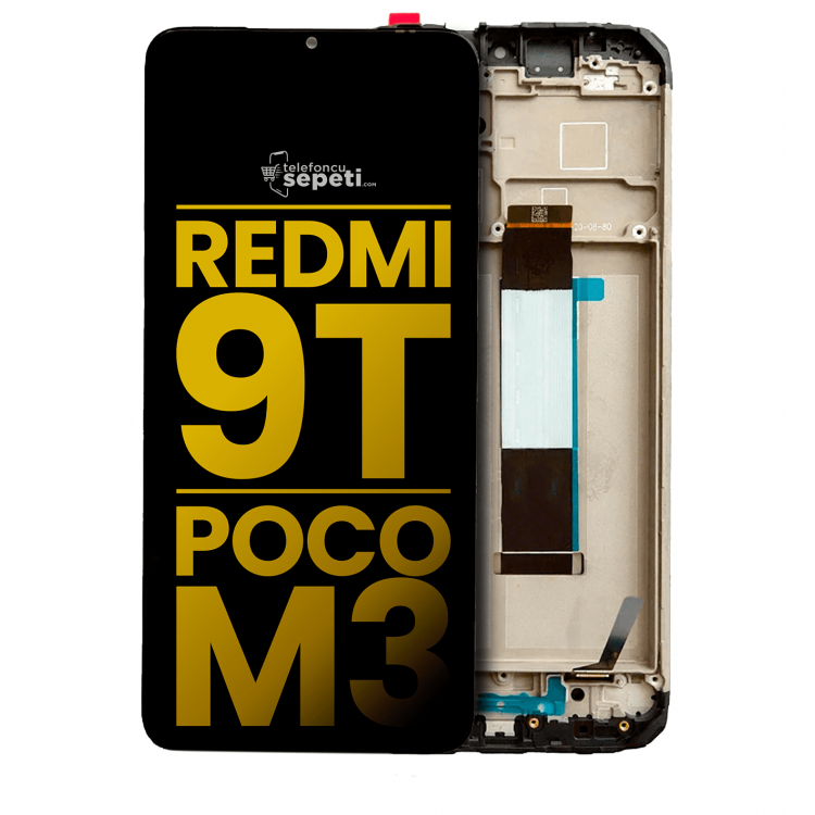 Xiaomi Redmi 9t Ekran Dokunmatik Siyah Çıtalı Orjinal