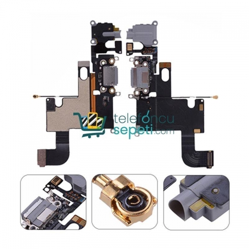 iPhone 6 Kulaklık Soketli Şarj Soketli Film Siyah Orjinal Servis