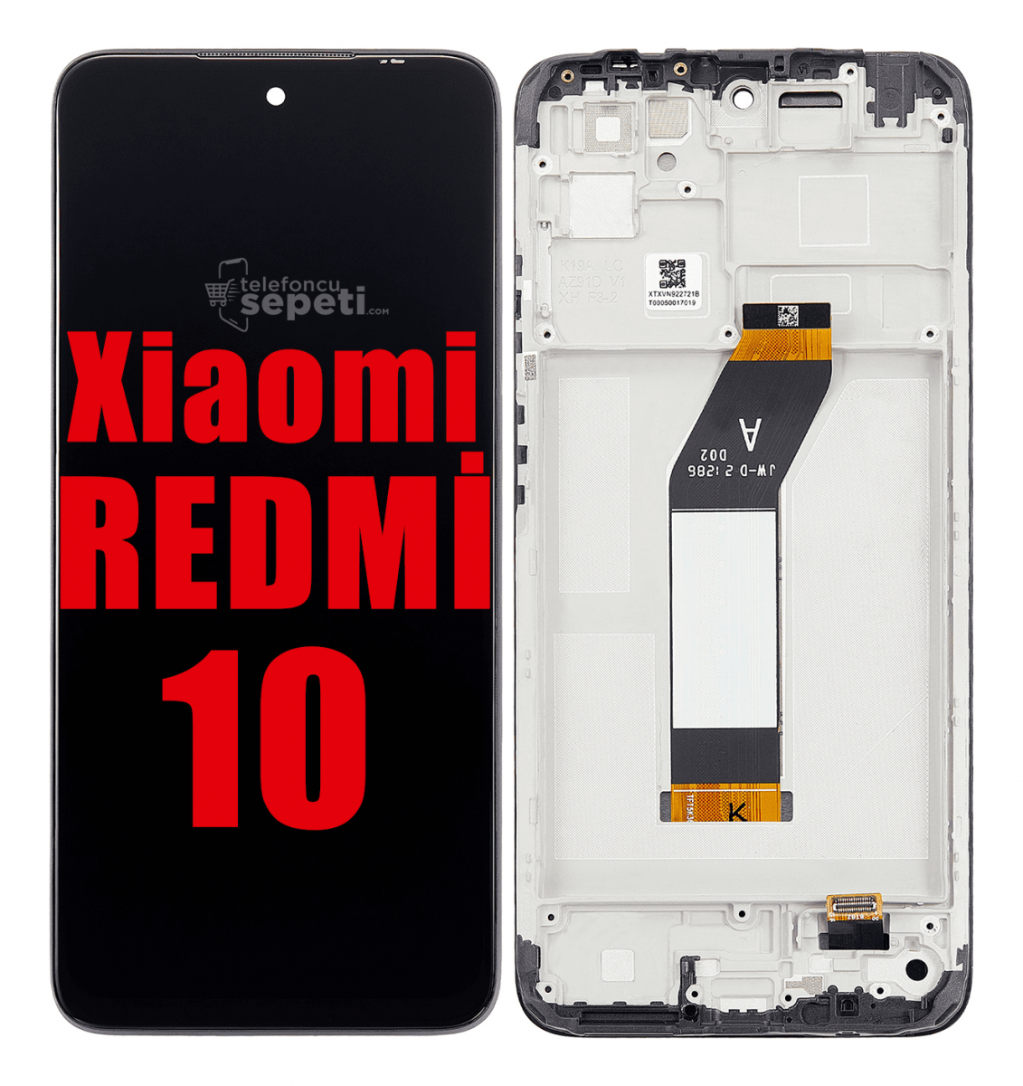 Xiaomi Redmi 10 Ekran Dokunmatik Siyah Çıtalı A Plus Kalite