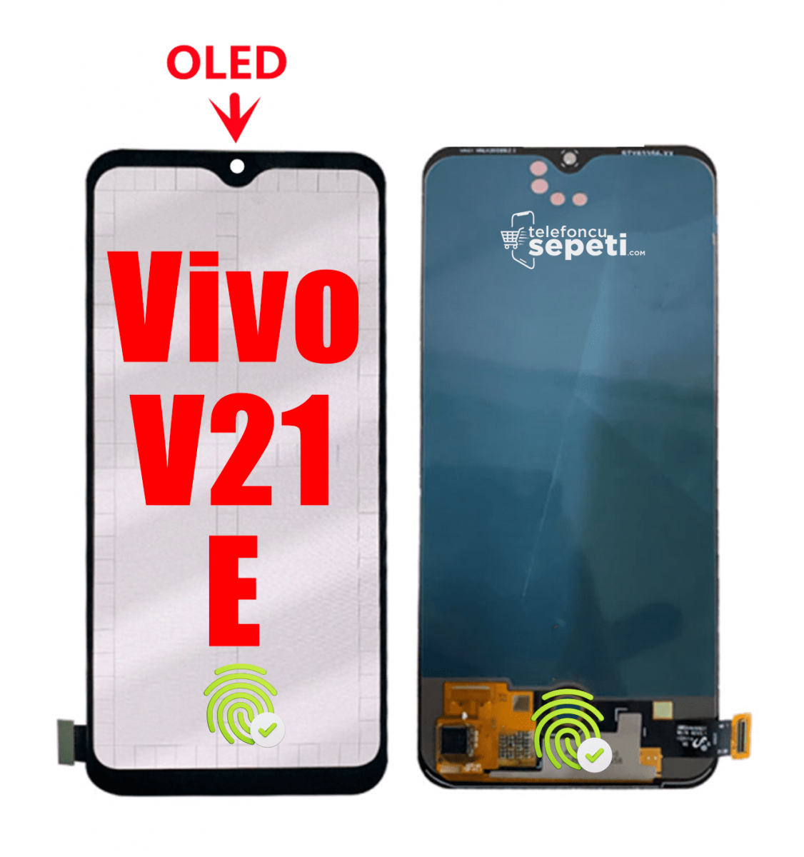 Vivo V21E Ekran Dokunmatik Siyah Çıtasız Oled