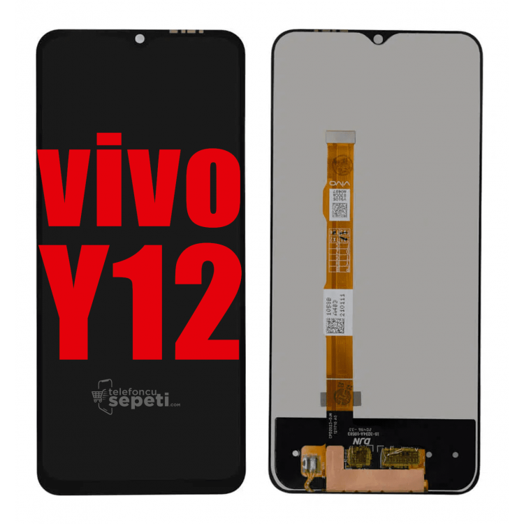 Vivo Y12 Ekran Dokunmatik Siyah Çıtasız Orjinal