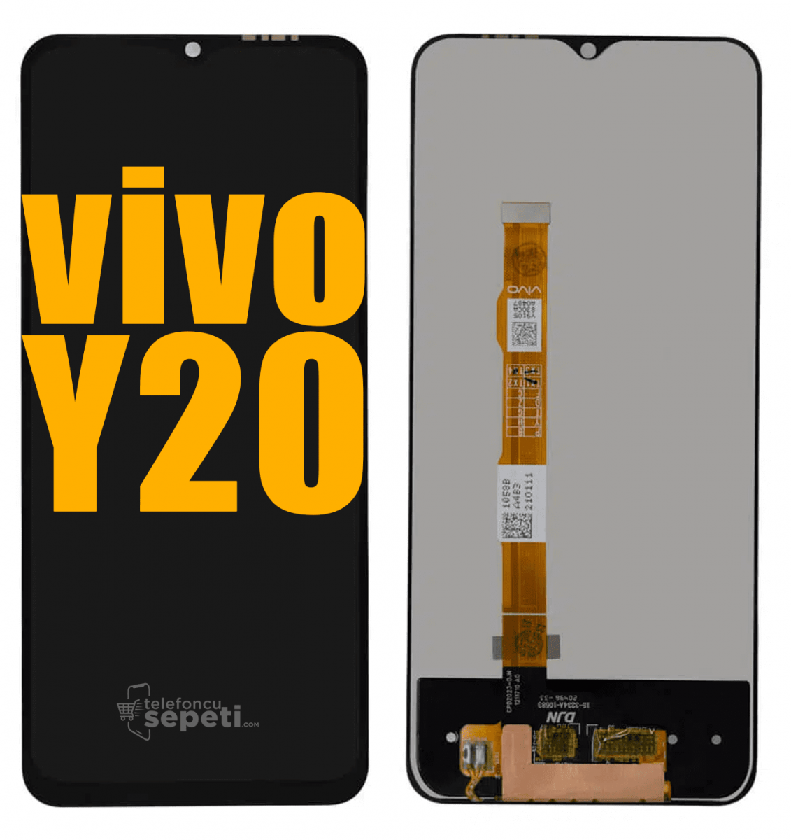 Vivo Y20 Ekran Dokunmatik Siyah Çıtasız A Plus Kalite