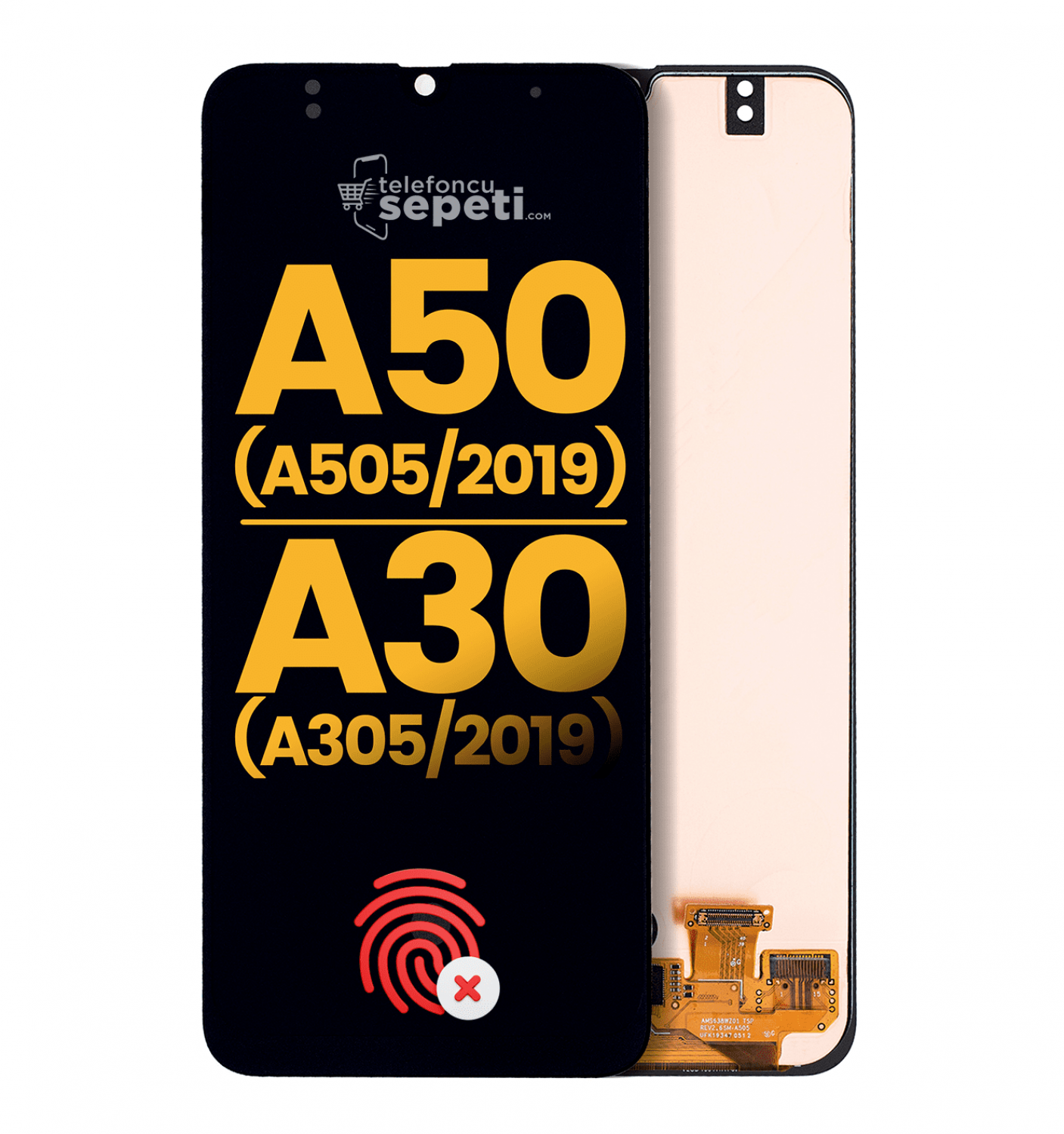Samsung Galaxy A50 A505 Ekran Dokunmatik Siyah Çıtasız %100 Oled