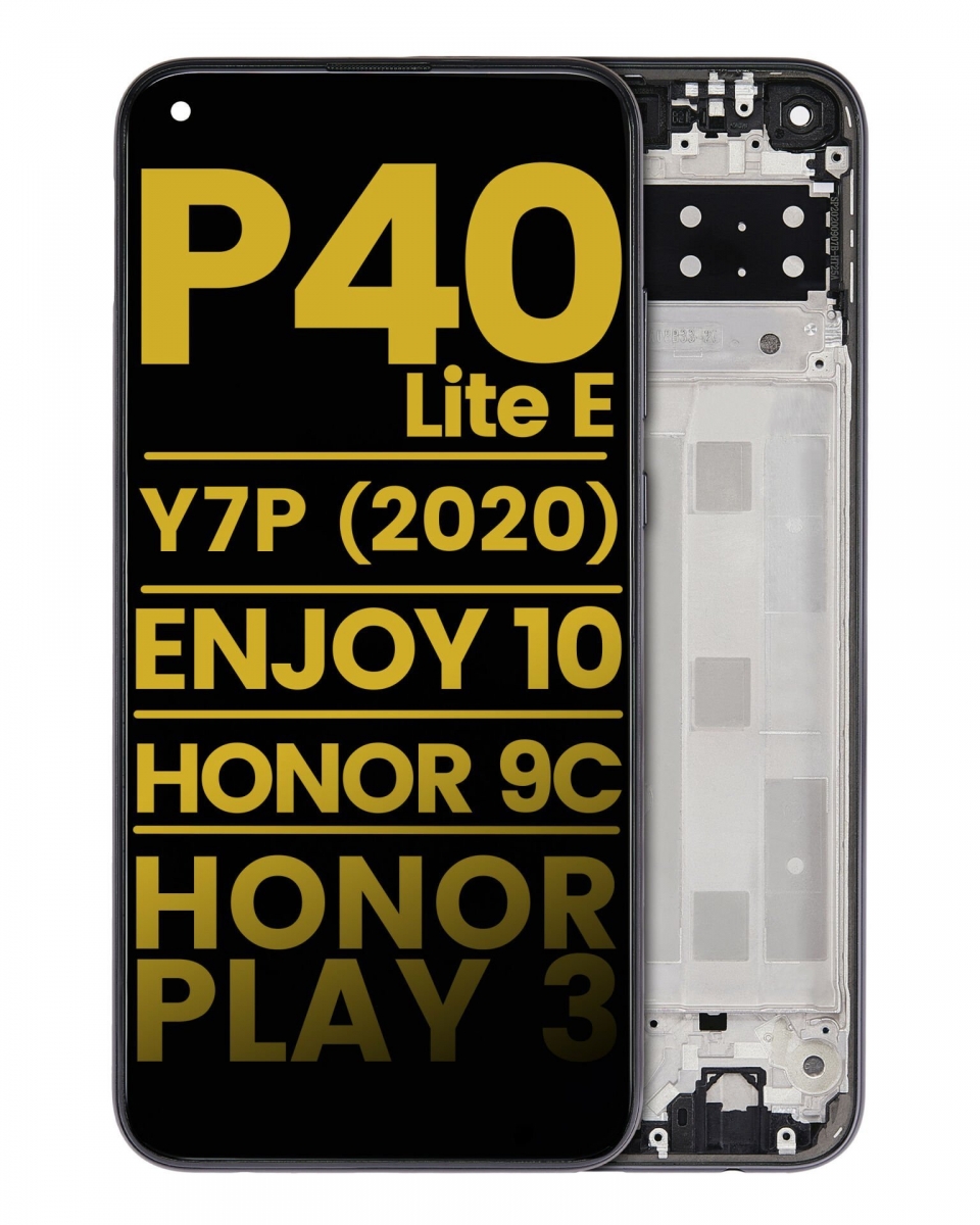 Huawei P40 Lite E Ekran Dokunmatik Siyah Çıtalı Orjinal