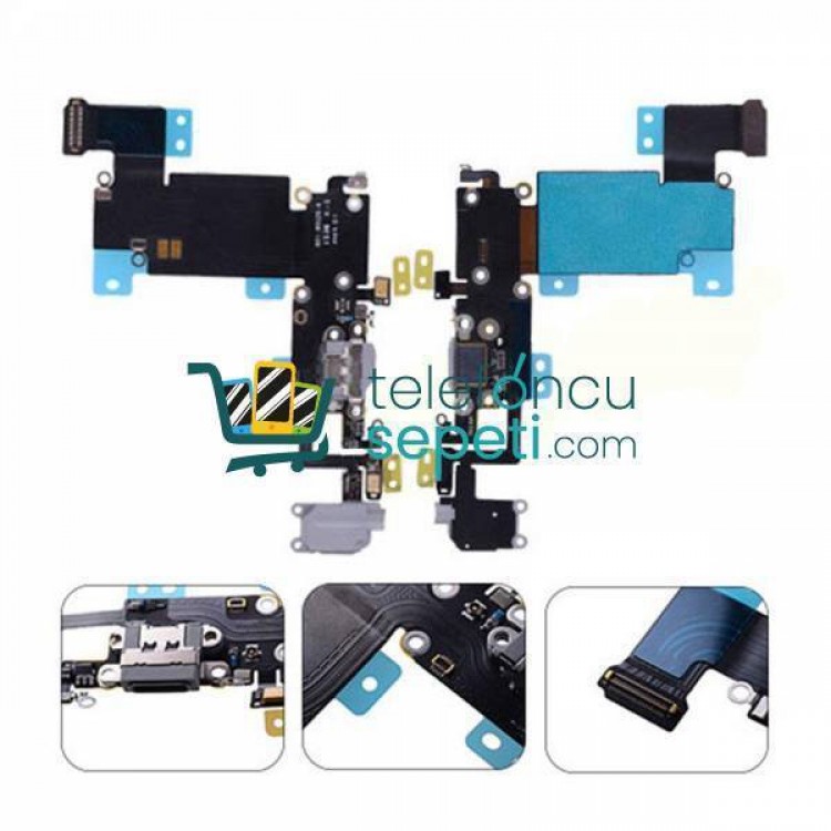 iPhone 6s Plus Kulaklık Soketli Şarj Soketli Film Siyah Orjinal Servis