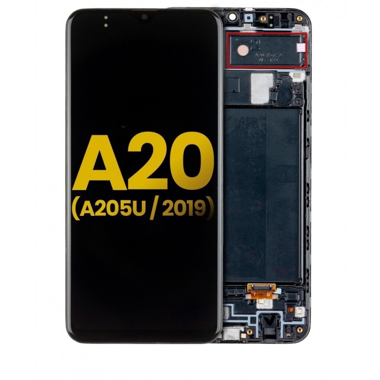 Samsung Galaxy A20 A205 Ekran Dokunmatik Siyah Çıtalı %100 Orjinal Servis Ürün